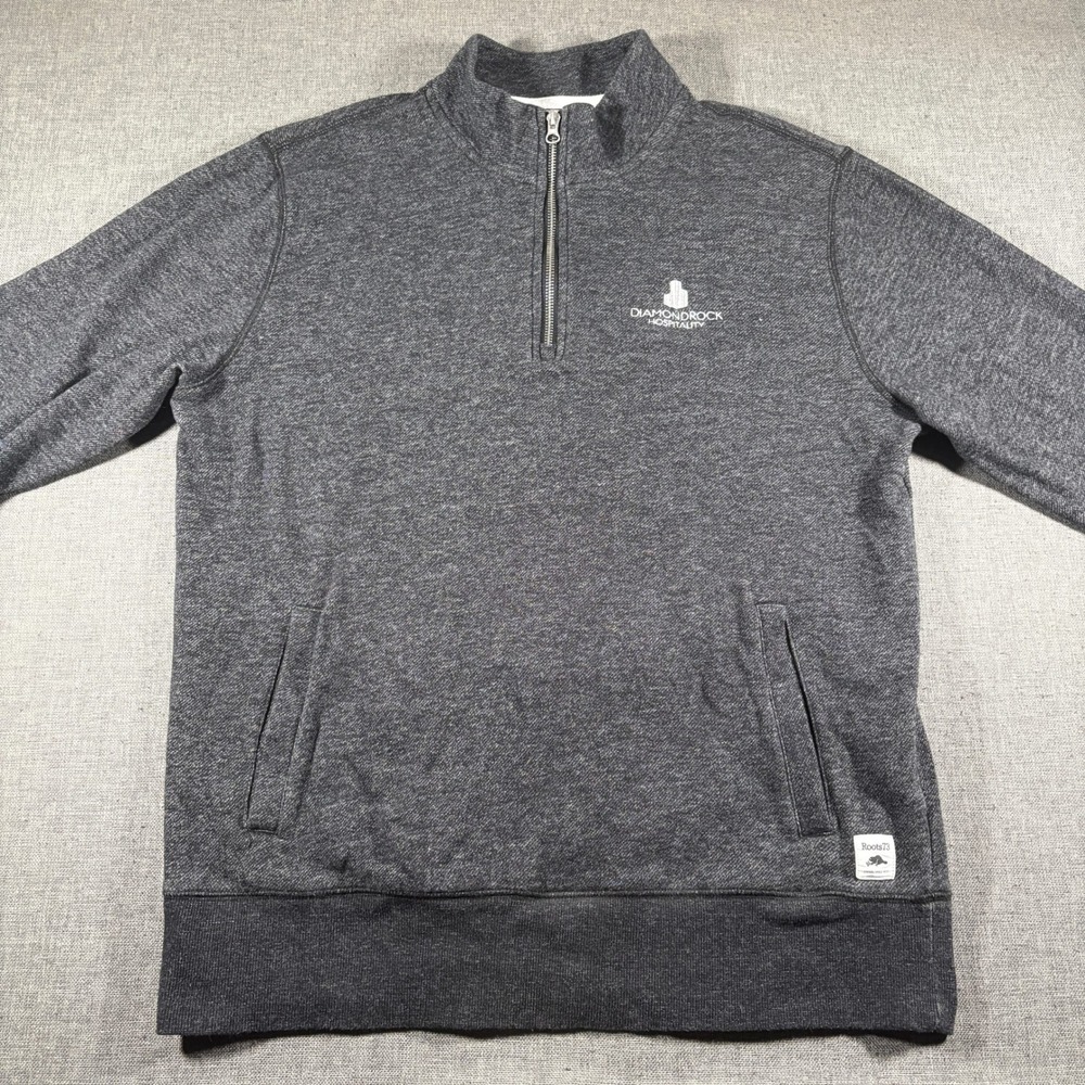 Roots73 Quarter Zip Sweatshirt Men L Grey DiamondRock Hospitality Pullover